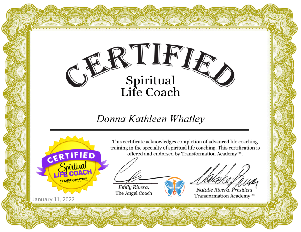 Kathy Whatley Spiritual Life Coach Certificate